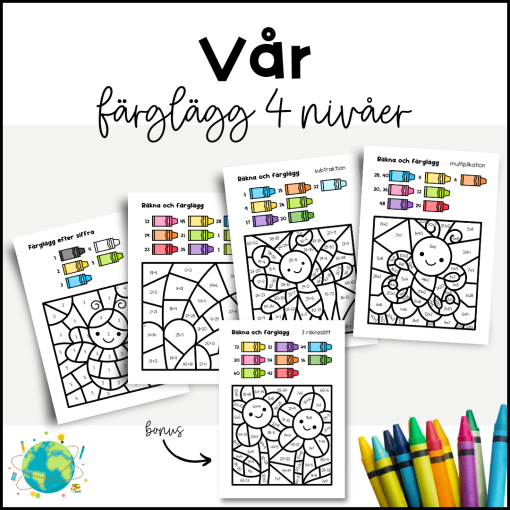 Vår - Färglägg 4 nivåer