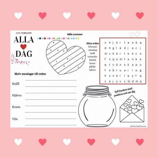 Alla hjärtans dag arbetsblad