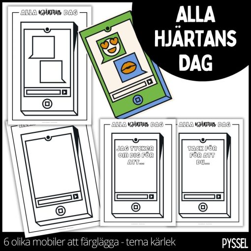 Alla hjärtans dag - bilder att färglägga