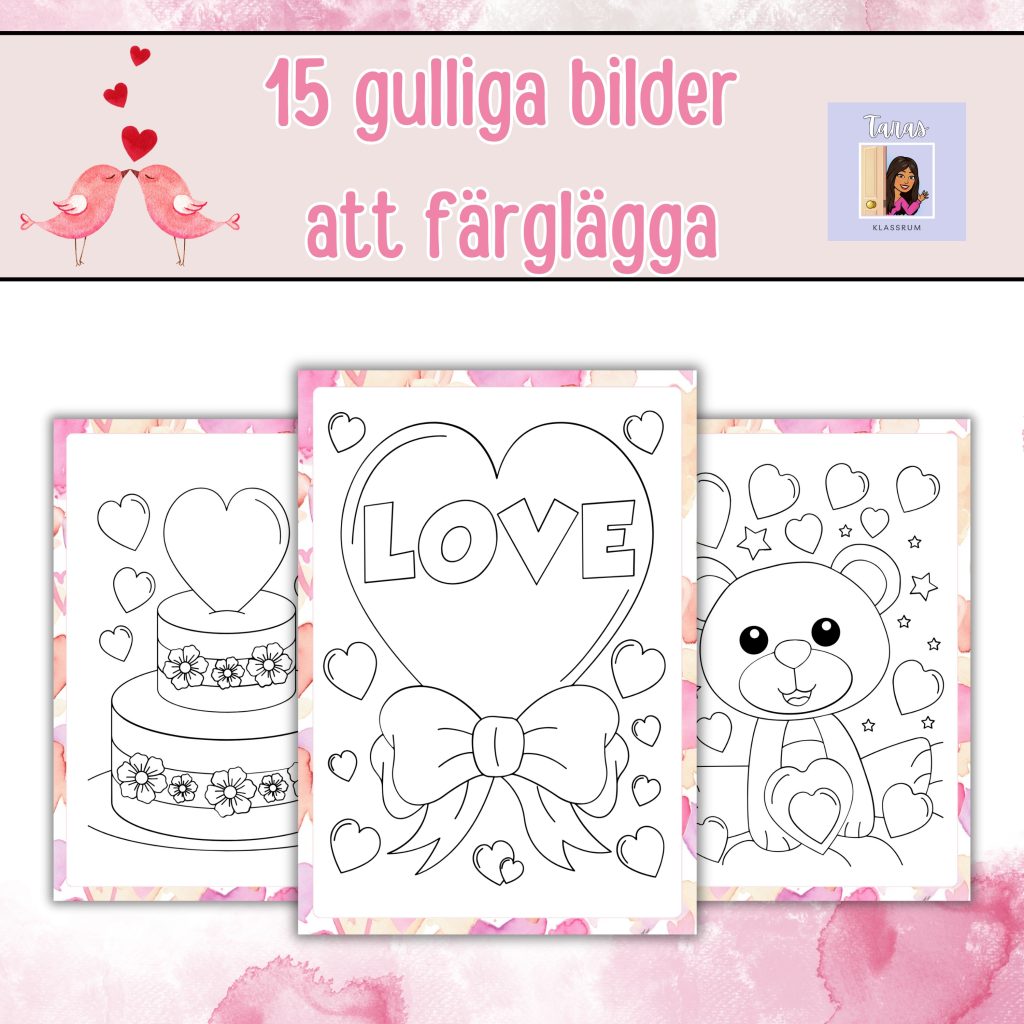 Färglägga bilder: alla hjärtans dag (15 bilder) | Teach Academy