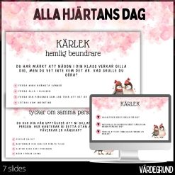 Alla hjärtans dag - presentation med reflektionsfrågor & fyra hörn övning