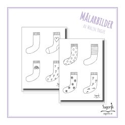 Målarbilder sockor mönstrade.Rocka sockorna.