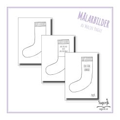 Målarbilder sockor stora. Rocka sockorna.
