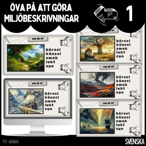 Öva på att göra miljöbeskrivningar - 1 - 10 slides