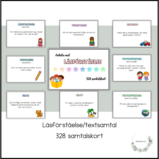 328 samtalskort - läsförståelse/textsamtal