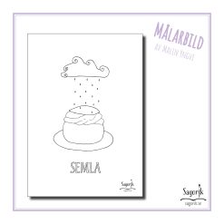 Målarbild semla. Semmeldagen.