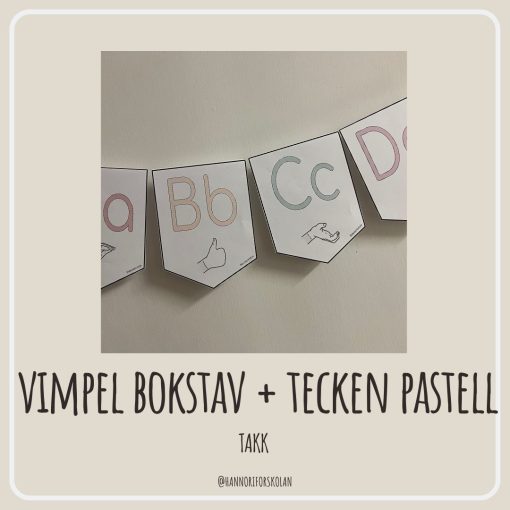 TAKK vimpel bokstav + tecken pastell