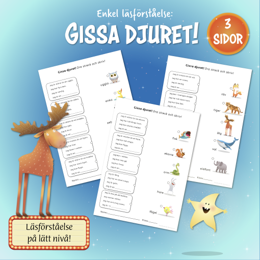 Gissa djuret - enkel läsförståelse