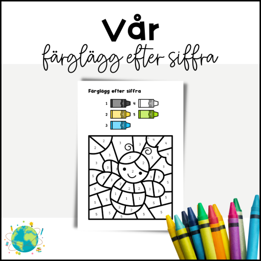 Vår - Färglägg efter siffra
