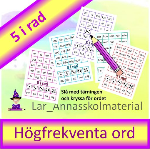 5 i rad Högfrekventa ord