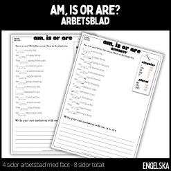 Am, are or is - arbetsblad med stödstruktur