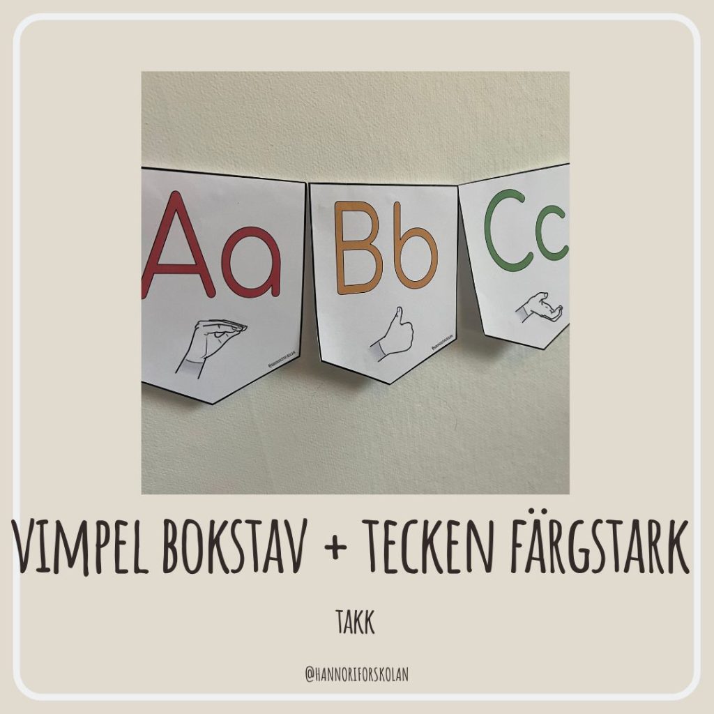 TAKK Vimpel Bokstav + Tecken Färgstark | Teach Academy