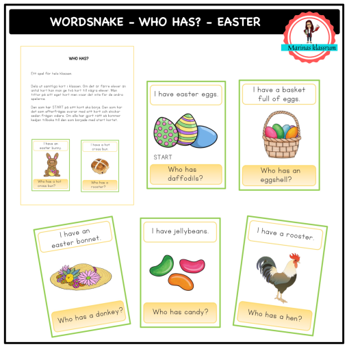 Wordsnake - Who has? - Easter