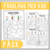 Påskpyssel- färglägg med kod