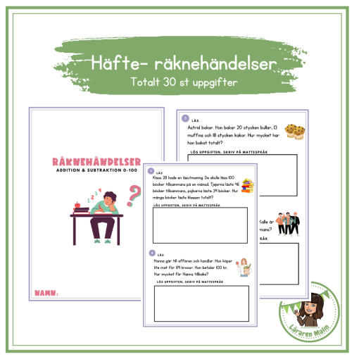 Häfte - räknehändelser / problemlösning +- 0-100