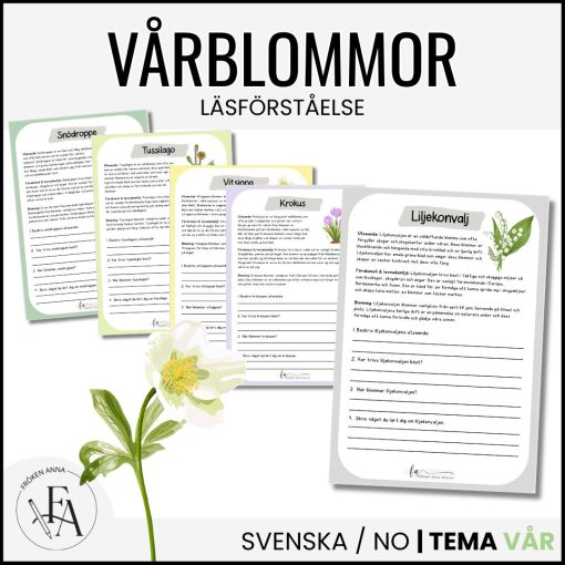 Läsförståelse vårblommor