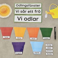 Vi odlar i krukor - fönsterdekoration