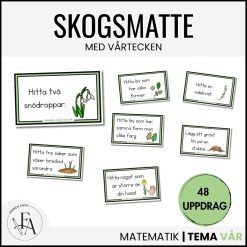 Skogsmatte / Utematte med Vårtecken - 48 uppdragskort