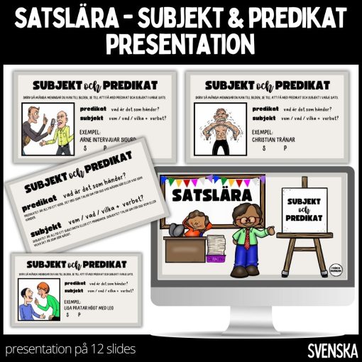 Satslära - subjekt & predikat - presentation 12 slides