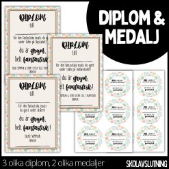 Diplom & medalj – 3 olika diplom / 2 olika medaljer - 2