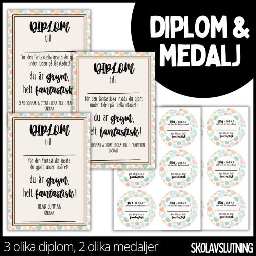 Diplom & medalj – 3 olika diplom / 2 olika medaljer - 2
