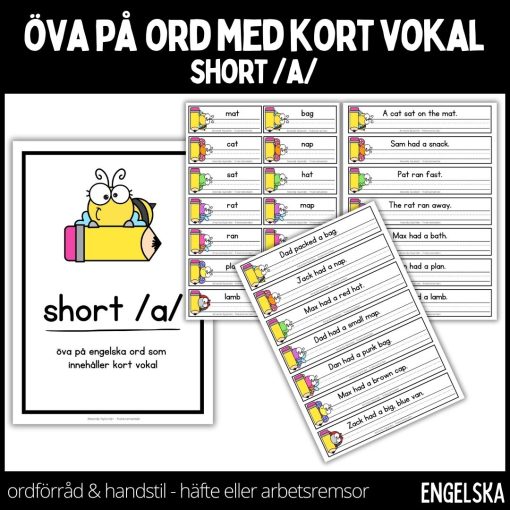 Öva på ord med kort vokal - short /a/