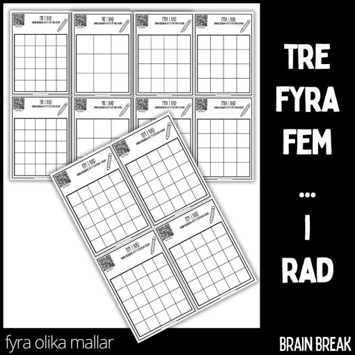 Tre, fyra fem ... i rad - 4 olika mallar