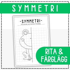 Rita symmetri- rita och färglägg groda