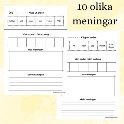 Bilda meningar - klipp ut