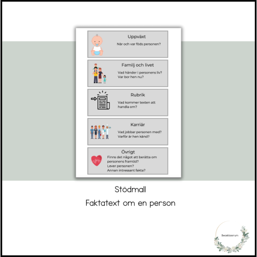 Stödmall - faktatext person