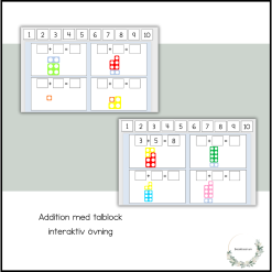 Addition med talblock - interaktiv övning
