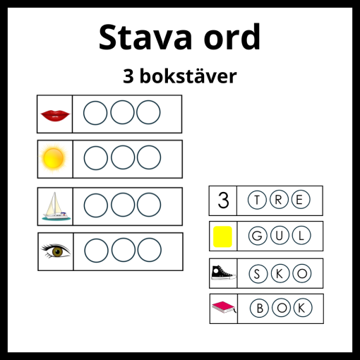 Stava ord, 3 bokstäver