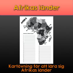 Numrerad karta - Afrikas länder