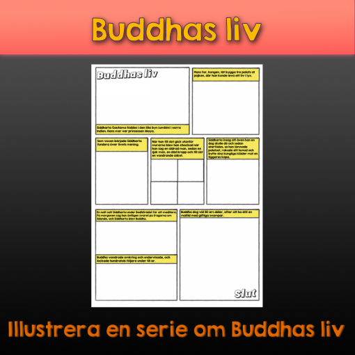 Gör en serie om Buddhas liv (Illustrera själv)