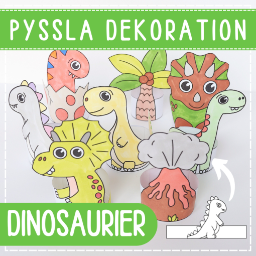 Pyssla dinosaurier- dekorationer