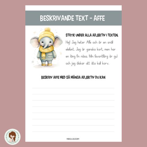 Adjektiv - Beskriv Affe