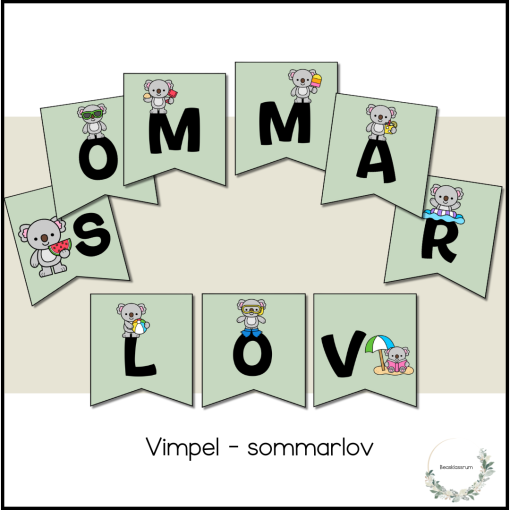 Sommarlovsvimpel - koalor