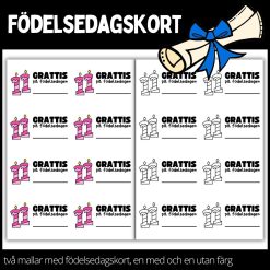 Födelsedagskort - materialpaket med två olika designs