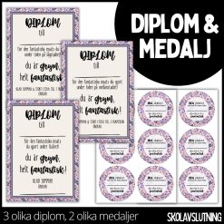 Diplom & medalj – 3 olika diplom / 2 olika medaljer - 6