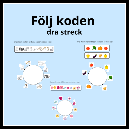 Följ koden - dra streck