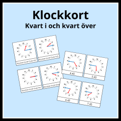 Klockkort kvart i och kvart över