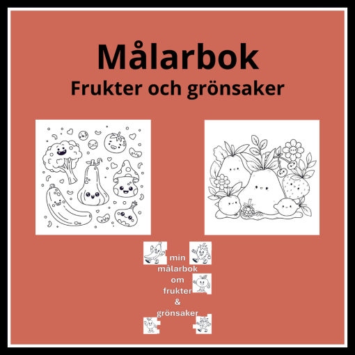 Målarbok - frukter och grönsaker