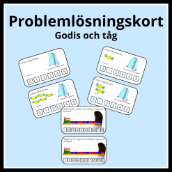 Problemlösningskort godis och tåg