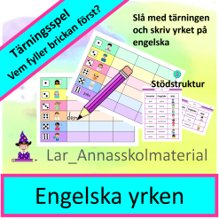 Tärningsspel Engelska yrken