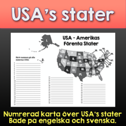 Numrerad karta - USA's stater