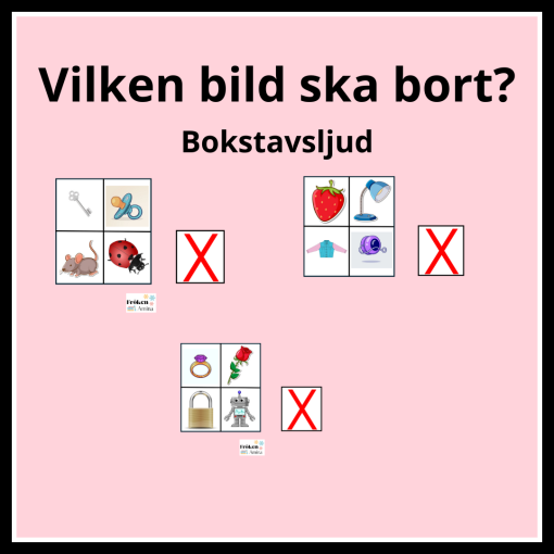 Vilken bild ska bort? - bokstavsljud