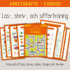 Arbetshäfte bokstäver och siffror - Tema Transport