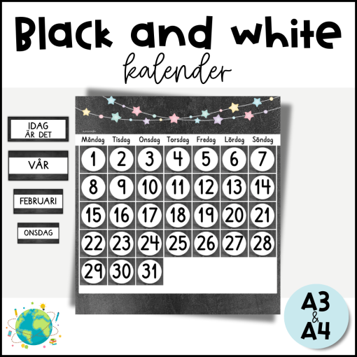 Black and white - Väggkalender