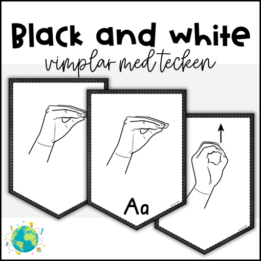 Black and white - Vimplar med tecken