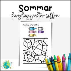 Sommar - Färglägg efter siffra